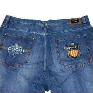 Coogi Jeans Men’s 50x36 Baggy Hip Hop Denim Pants Embroidered